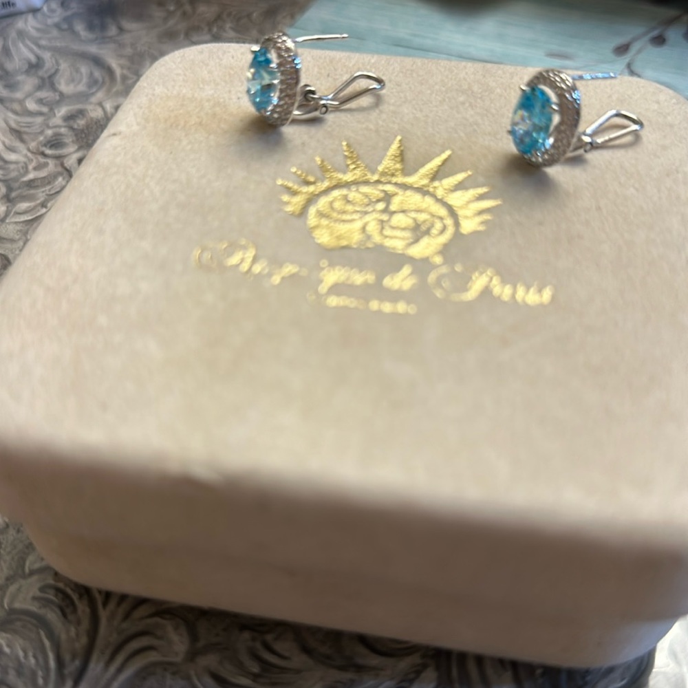 Sterling blue topaz earrings